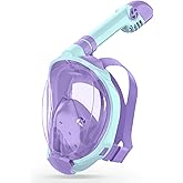 Greatever Snorkeling Gear for Kids,Ideal Gifts of Kids Snorkel Mask,Full Face Snorkel Mask Kids with Camera Mount,Safe Breathing for Enchanting Travel