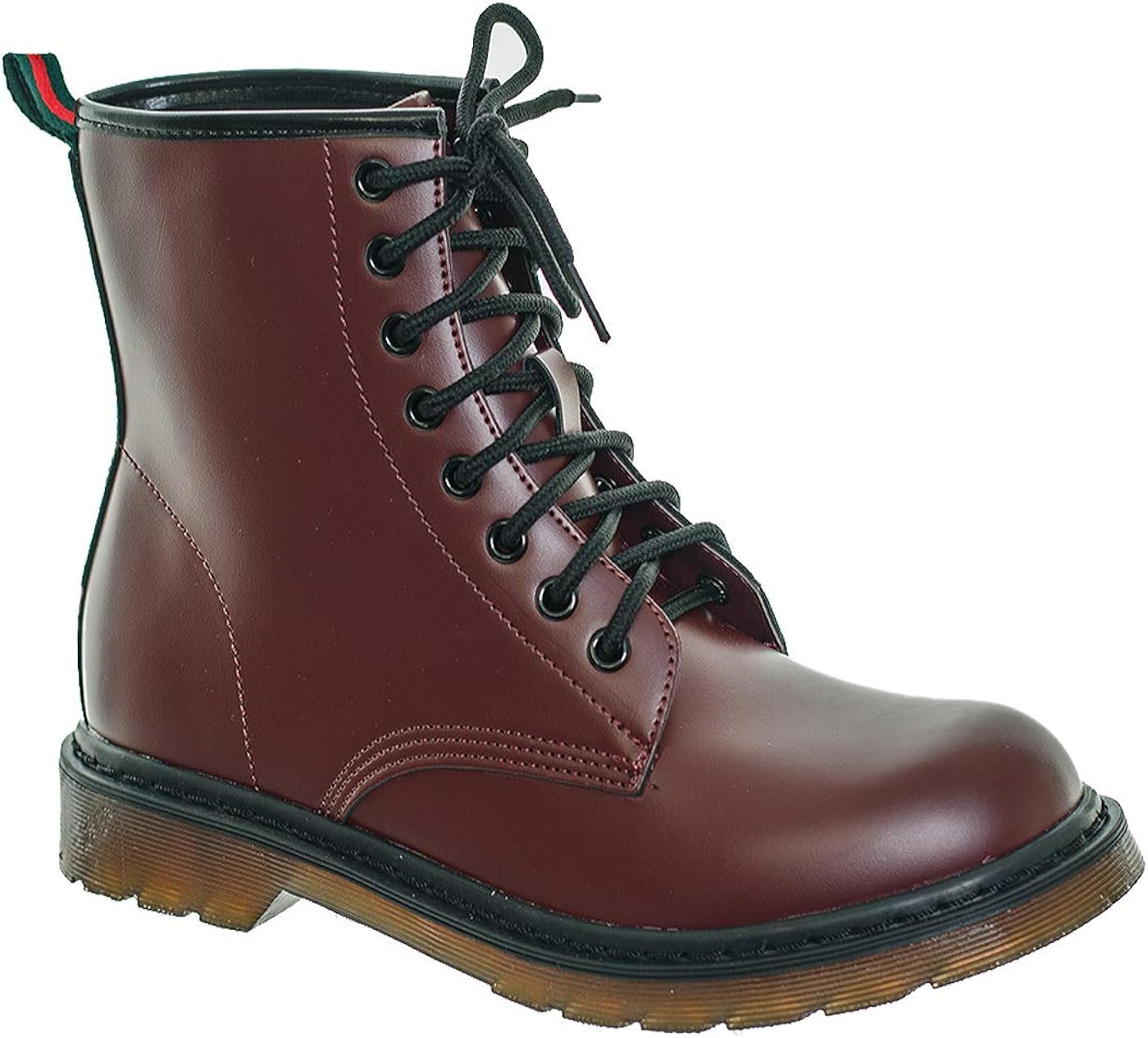 burgundy chunky boots