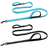 lyfLux 2 Pack Heavy Duty Dog Leashes for Large Dogs - Double Layer Reflective Leash with Dual Handle, 360&deg; Swivel Clip &amp; Soft Padded Handle | 6ft Strong Leash for Medium, Large Dogs