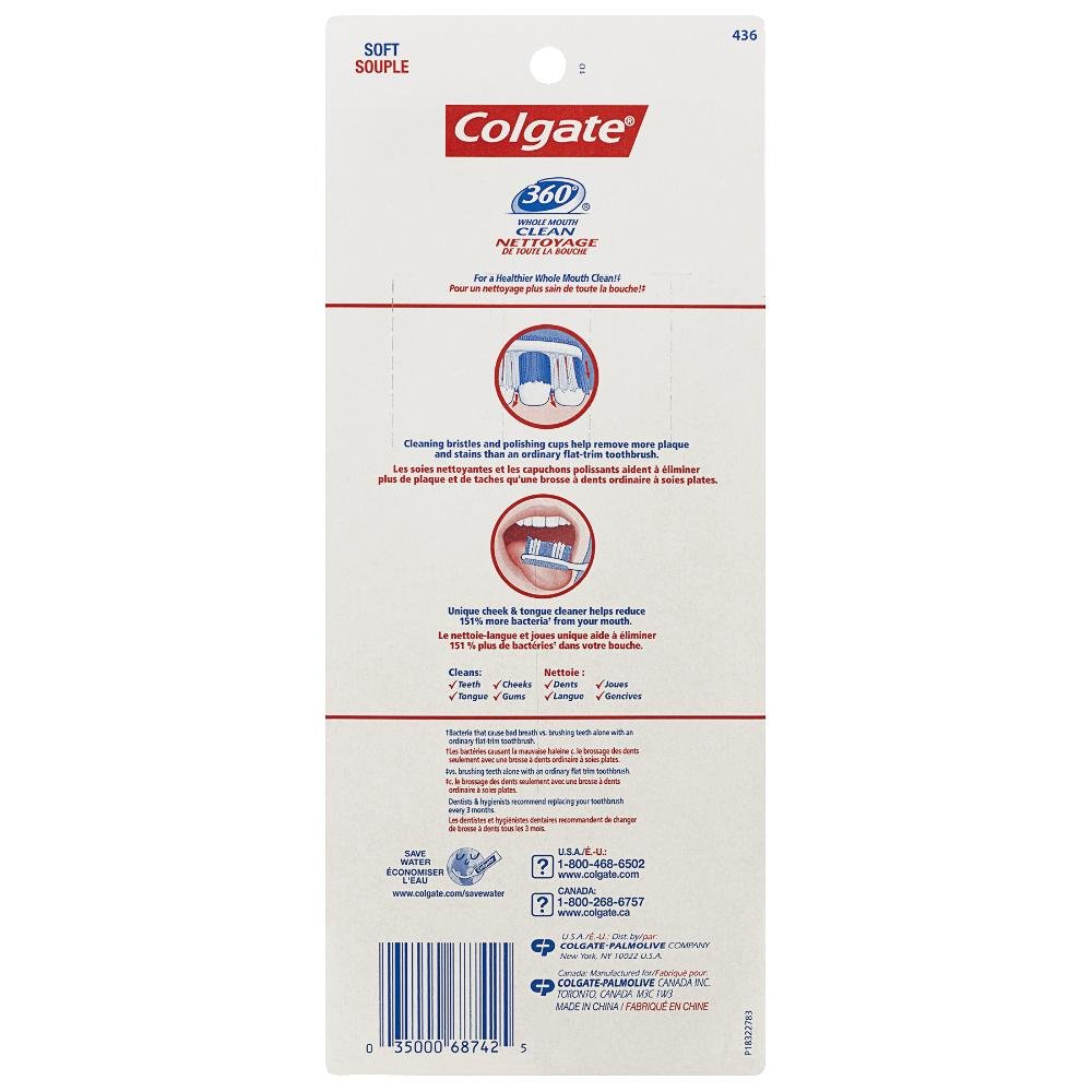 Colgate 360 Adult Toothbrush, Medium (4 Count) : Beauty