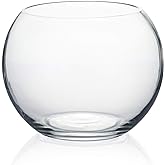 WGV Bowl Glass Vase, Diameter 6", Height 4.5", Open Width 4", (Multiple Sizes Choices) Clear Bubble Planter Terrarium Fish Bo