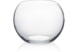 WGVI WGV Bowl Glass Vase, Diameter 6", Height 4.5", Open Width 4", (Multiple Sizes Choices) Clear Bubble Planter Terrarium Fish Bowl for Wedding Event Home Decor, 1 Piece (VBW0006A)