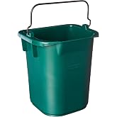 Rubbermaid Commercial Products Heavy-Duty Cleaning Pail, 5-Quart, Green, Utility Bucket with Built-in Spout and Handle for House Cleaning/Storage/Livestock Feeding/Car Washing