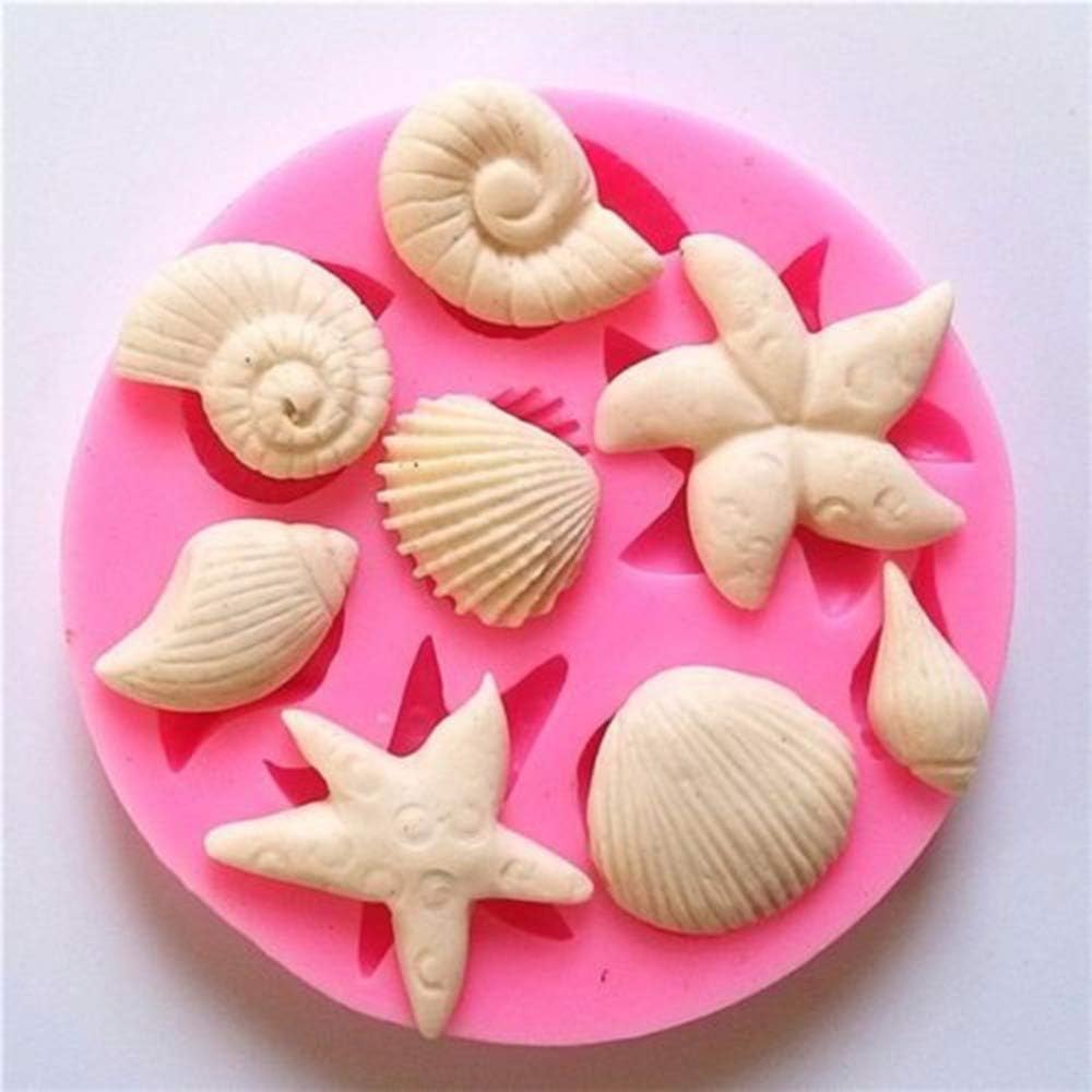 LIXIUQING Silicone Shellfish Starfish Shell Soap Mould Cookie Candy Baking Mold Mould Crafts DIY Kitchen soap Tools Home Decor