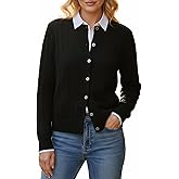 YODNBUK Cardigan Sweaters for Women Chunky Cable Knit Button Down Crewneck Long Sleeve Soft Fall Winter Top