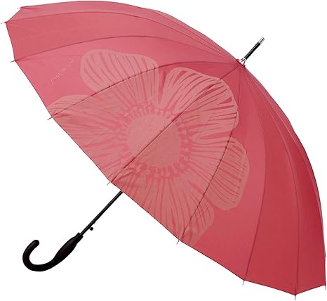 Amazon Co Jp マブ 長傘 雨傘 レディース 16本骨 ワンタッチ ベーシック ジャンプ 軽量 丈夫 グラスファイバー おしゃれ 花柄 アネモネ レッド Mabu ブランド Smv ホーム キッチン
