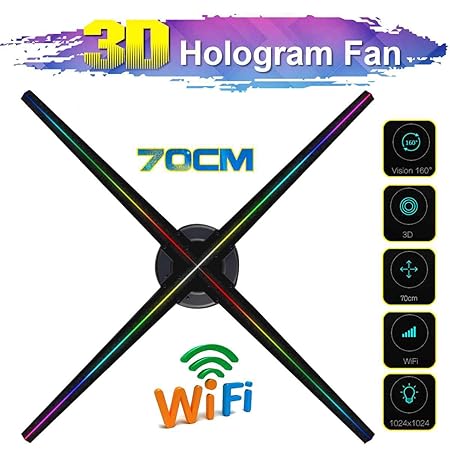 WXJHA 3D WiFi Holograma Publicidad Pantalla LED de Ventilador del ...