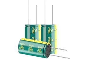 JCCON 2-Pack 50V 2200uF Premium Quality Low ESR Electrolytic Capacitors 16x30mm (0.63x1.18in), 50Volt 2200MFD High-Frequency Caps with Superior Performance