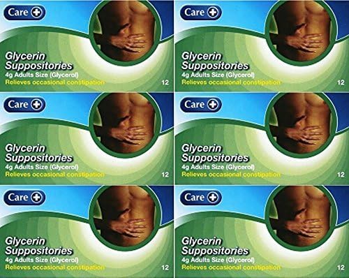 Care Glycerin Suppositories 4g 12s x 6 Packs, White