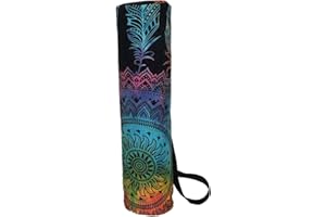 INDIAN CRAFT CASTLE ICC Yoga Mat Bag Carrier Full-Zip Exercise Yoga Mat Carry Bag for Women Men with Multi-Functional Storage Pockets and Adjustable Shoulder Strap 26X6 Inches
