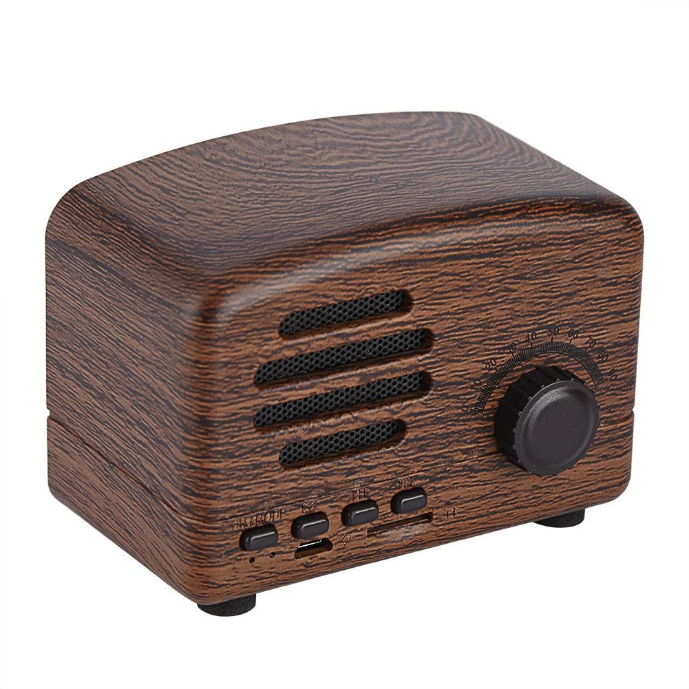 Bluetooth Speaker, Portable Retro Wireless Speaker with FM Radio HIFI Bass Stereo Speaker Built-in Mic Support USB TF Card and 1800mAh Rechargeable Battery for