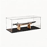 ANMAYNICE Large Acrylic Display Case, Clear Acrylic Display Box with Matte Base, Dustproof Collectible Storage Cases, DIY Easy Assembly Showcase for Figures, Models, Collectibles, 14 x 5 x 5 inch