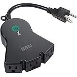 HBN Smart WiFi Heavy Duty Outdoor Outlet, Timer and Countdown Function, No Hub Required for Outdoor Lights, Compatible with A