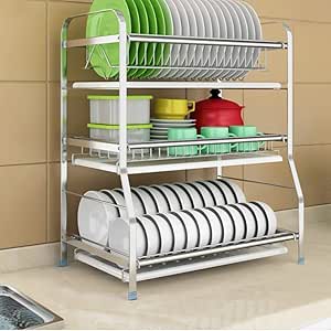 Estante para secar Platos con escurridor, Organizador de escurridor de