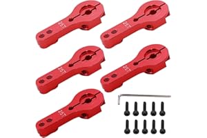 Treehobby 5PCS Aluminum Alloy 25T Servo Horns M3 Threads Metal Steering Arm for RC Car Truck Buggy Airplane Hobby Models(Red)