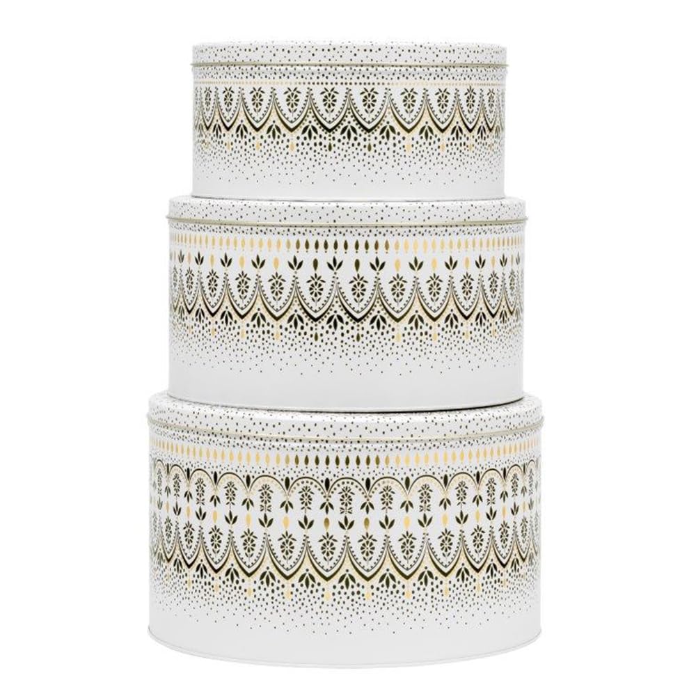 elite Sara Miller Artisanne Noir Set of 3 Round nested Cake Tins 250(d) x 145mm (lg), 225(d) x 120mm (med), 195(d) x 95mm (sml)