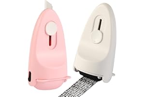 Wejoin Identity Privacy Protection Roller Security Stamp 2Pack - Guard Your ID with Refillable Ink, Built-in Cutter & Flip Cover Design, Compact Security Tool for Document & Mail Privacy (White+Pink)