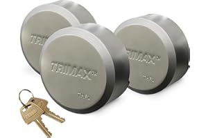 Trimax THP3XL - Trailer Door Lock (3 Pack Keyed Alike) - Shackleless Puck Lock for Trailers, Universal Fit, Weather Resistant