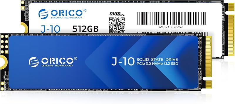 ORICO 512GB M.2 NVMe SSD with Heatsink PCIe Gen3x4 2280 J10