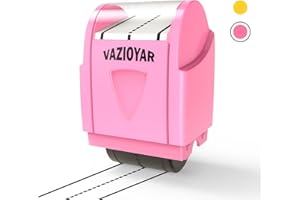 Vazioyar Dashed Handwriting Lines Practice Roller Stamp,Self Inking Stamp, Handwriting aid,Perfect for Teachers, Parents and Children(Pink)