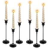 6pcs Black Candle Holder, Black Candlestick Holders Taper Candle Holders for Pillar Candles Sticks Holder Decor Halloween Christmas Decorations Candle Stick Holder Candelabros para Centros de Mesa