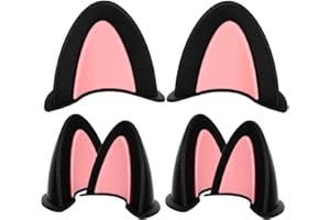 HOMSFOU 3 Pairs Cat Ears for Helmet Self Adhesive Kitten Sticker Style Attachments Cute Helmet Decors for Motorcycle Bicycle Scooter Helmets