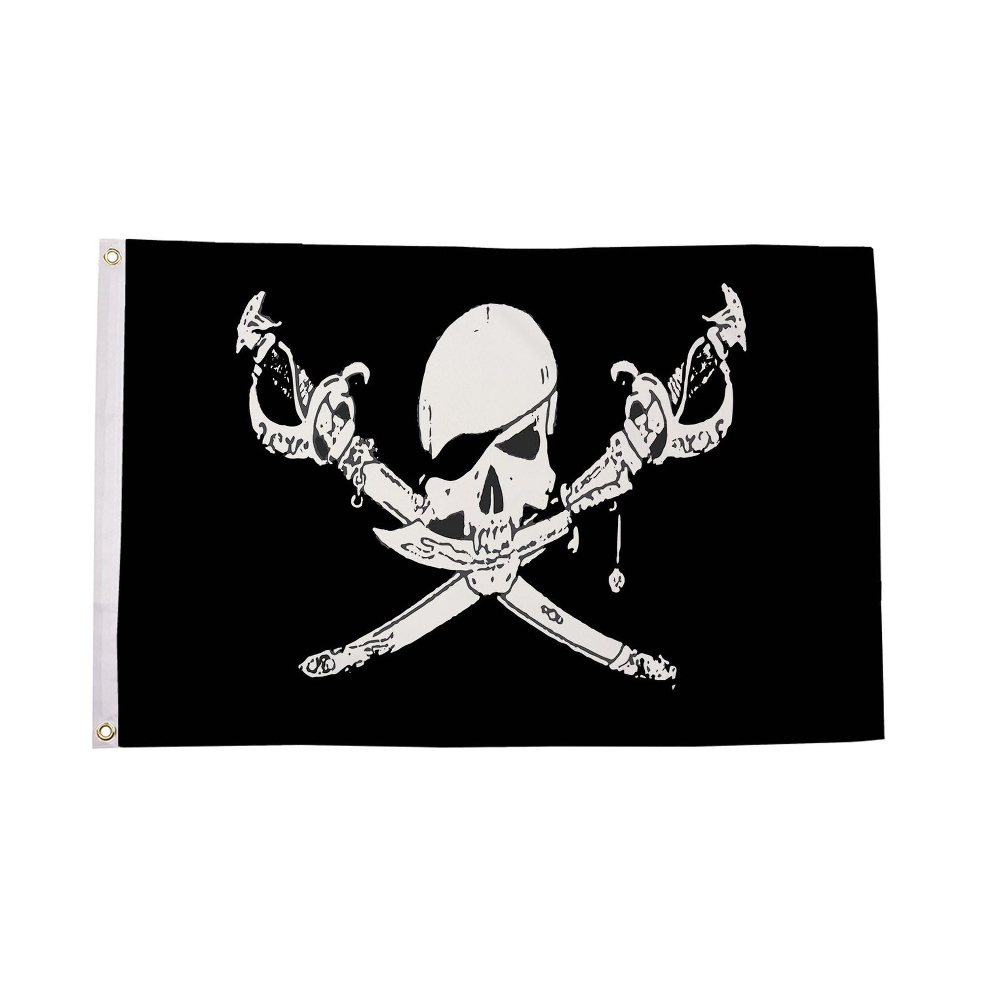 Flagtex Pirate Flags Brethren of the Coast Large 8ft x 5ft (240cm x 150cm) - Giant Pirate Banner for Outdoor Display, Jolly Roger Flag for Garden, Pirate Decorations — image 1