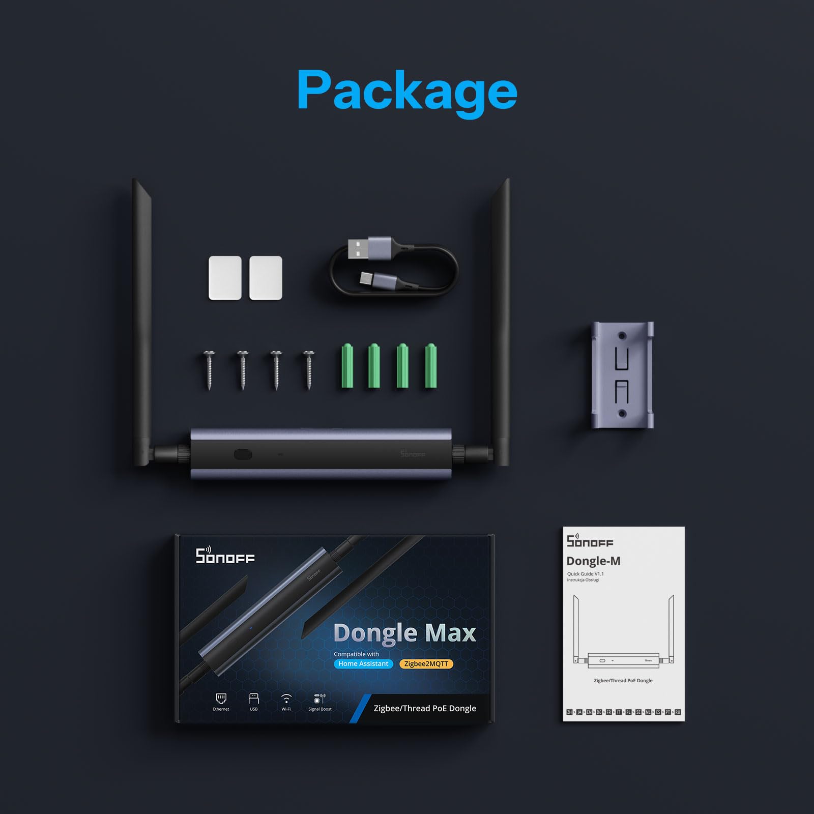 SONOFF Zigbee/Thread PoE Dongle Max, unterstützt Ethernet-, Wi-Fi- und USB-Verbindungen, Zigbee-Gateway mit EFR32MG24&ESP32D0, Zigbee-Stick für Home Assistant oder Zigbee2MQTT 5