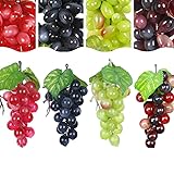 4 Bunches Artificial Grapes String for