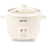 AROMA CoreCoat Pot-Style Rice Cooker with One-Touch Control and Non-Stick Ceramic Coating (6 Cups Cooked, 3 Cups Uncooked)