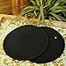Silicone Pot Holders Set of 2 Premium Heavy Duty Multipurpose Jar Opener, Trivets, Large Coaster, Spoon Rest, Flexible, Durable, Heat Resistant Mat (Black)