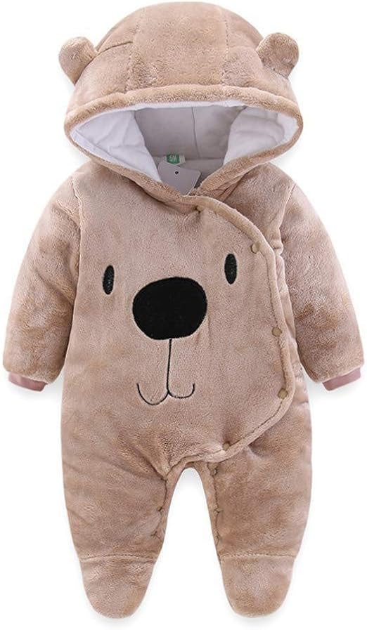 bear hooded fleece jumpsuit