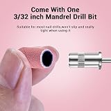 MelodySusie 100 Pcs Nail Drill Bits 240 Grit Sanding Bands Pink view 5