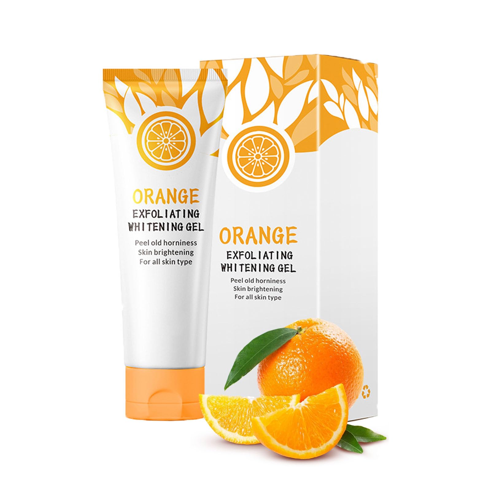 Orange Face Exfoliator Gel Vitamin C Exfoliating Scrub for Brightening, Softening & Smooth Skin