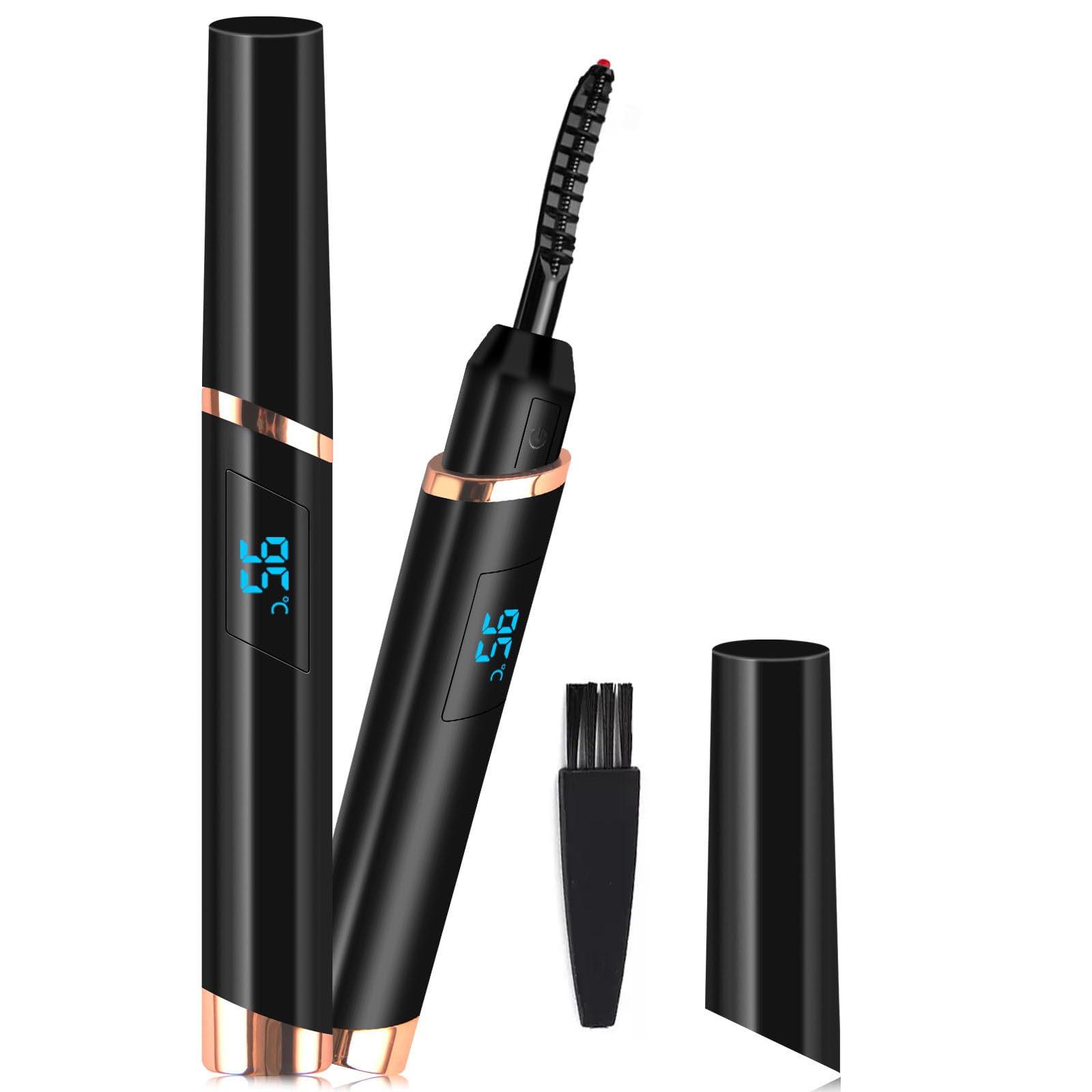 Photo 1 of DUST2OASIS Heated Eyelash Curlers, Electric Eyelash Curlers, Rechargeable Lash Curler with Eyelash Comb for Makeup Natural Curling Eye Lashes and 24 Hours Long Lasting - Black 2024 Updated Model
