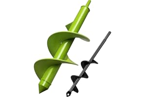 TCBWFY Auger Drill Bit for Planting Bulbs Seedlings,Thickened 1" Shaft Garden Auger,Extra Thick Blades Drill Auger Bit for Planting,Thick Consistent Welds Spiral Drill Bit(3x12in,1.6x9in)