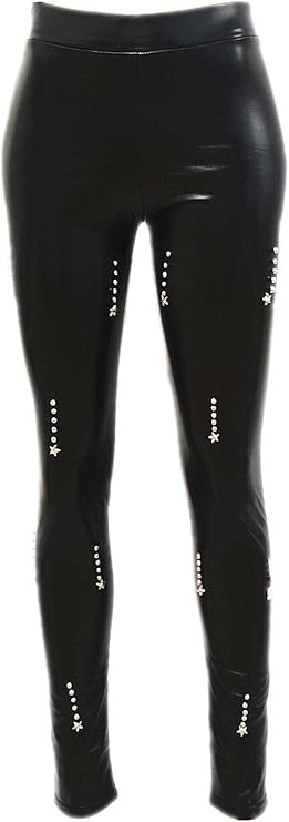 Damen Kunstleder Leggings 2025 - Hohe Taille Mit Stretch Schwarz