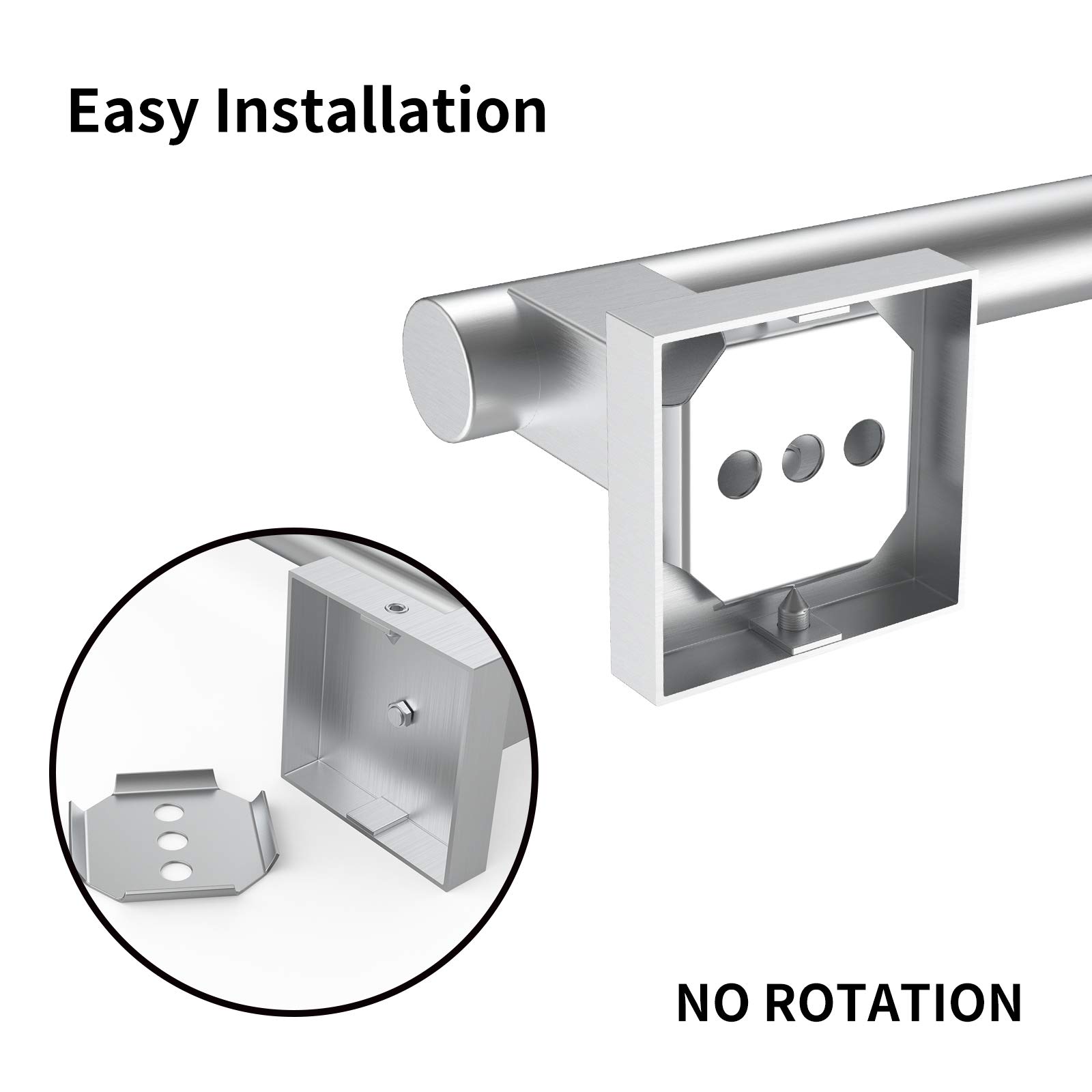 HOMGIF 24-Inch Towel Bar Rack SUS 304 Stainless Steel Brushed Finish Wall Mounted Bath Shelves Hanger (Single Bar)