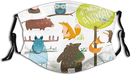 Bosque, Estilo de Dibujos Animados Animales como Oso Ciervo Zorro búho