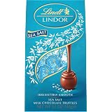 Lindt LINDOR Sea Salt Milk Chocolate Truffles, Milk Chocolate Candy with Smooth, Melting Truffle Center, 5.1 oz. Bag (6 Pack)