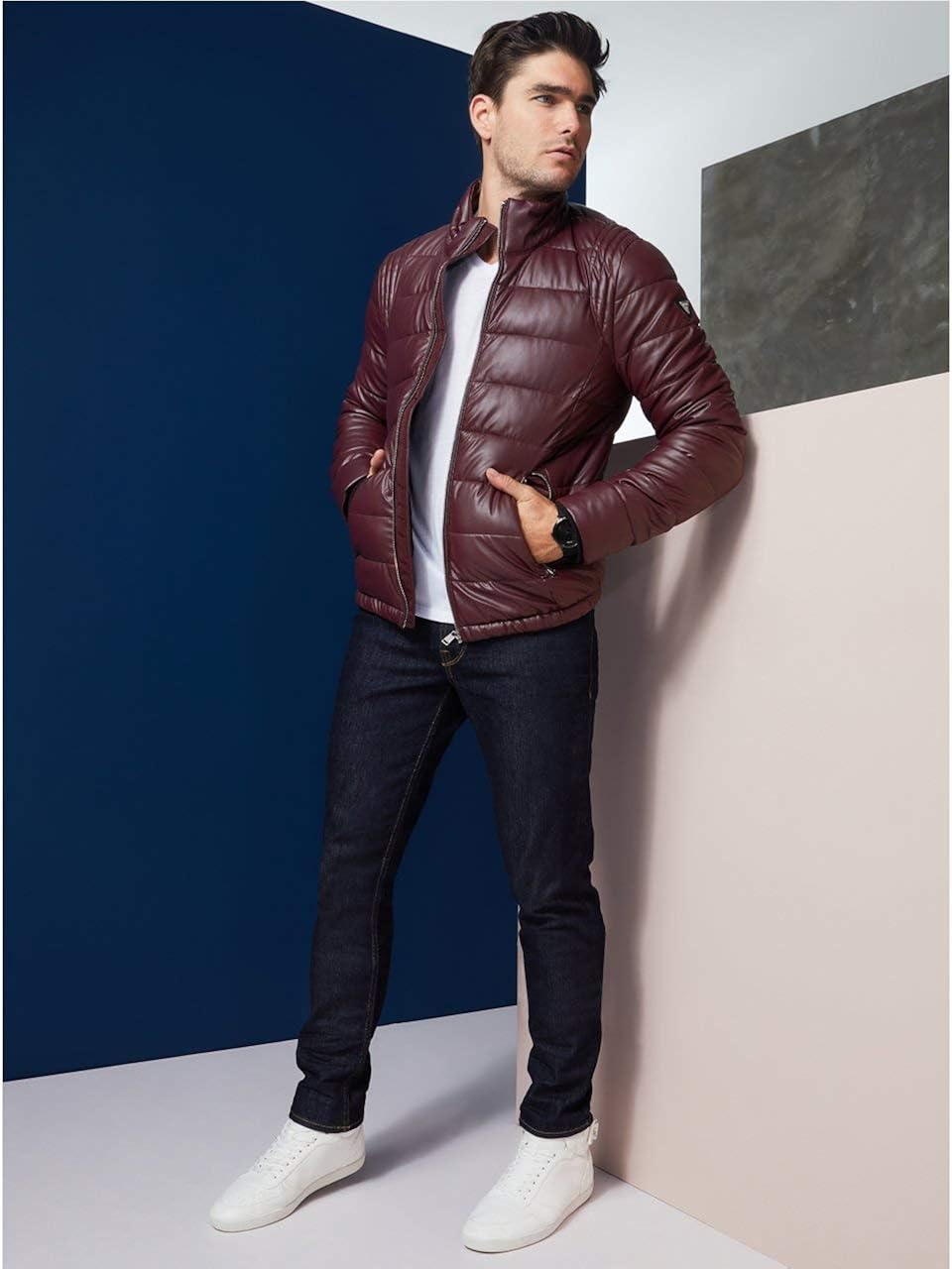 guess smart stretch puffer jacket