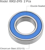 Sourcing Map 6902-2RS Deep Groove Ball Bearing 15x28x7mm 2pcs Chrome Steel view 2