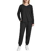 Latuza Women's Petite Waffle Knit Lounge Set Petite Length Pajamas