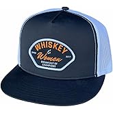 WHISKEY BENT HAT CO. Whiskey & Women Adjustable Snapback Hat Black/White