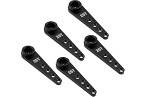YijiaLink 5pcs Aluminum 25T Servo Horn 37mm M2.5 Threads Metal 25 Teeth Extension Steering Arm Compatible with Futaba Savox Power Servos RC Car Truck