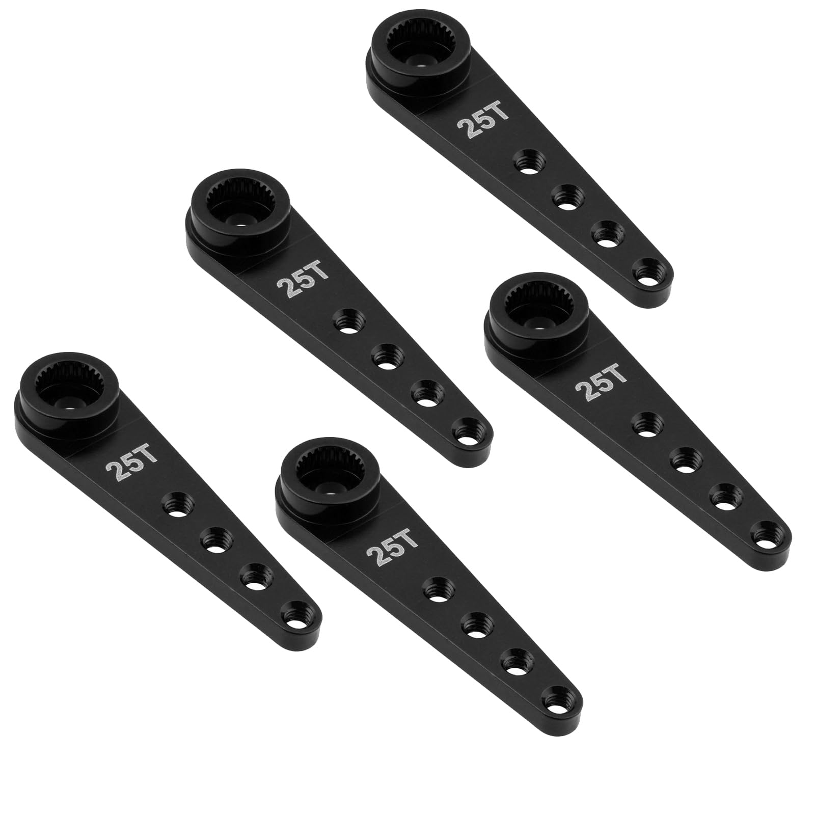 YijiaLink 5pcs Aluminum 25T Servo Horn 37mm M2.5 Threads Metal 25 Teeth Extension Steering Arm Compatible with Futaba Savox Power HD HSP Servos RC Car Truck