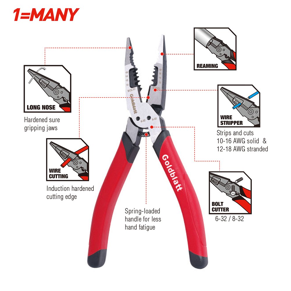 Goldblatt 8inch Multiuse Long Nose Plier eBay