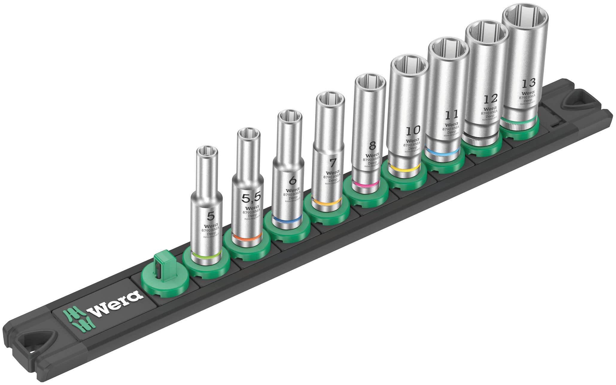 Magnetic Socket Rail A Deep 1 Socket Set, 1/4" Drive, 9pc - 05005410001