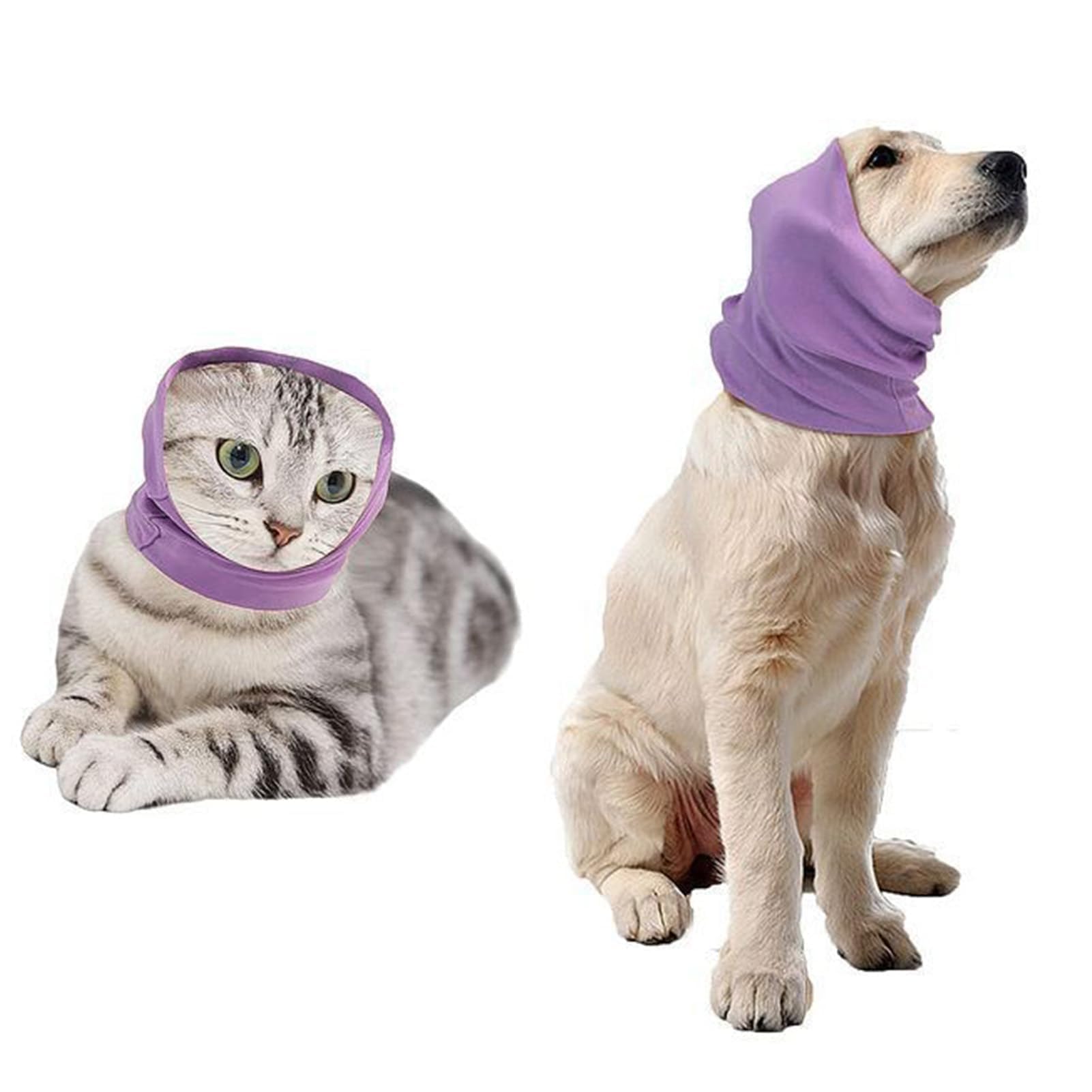 Quiet Ears for Dogs, Purple Dog Ear Cover Anxiety Relief Warm Soft Dog's Ear Muffs Headband Noise Ear Protection for Dogs(S)