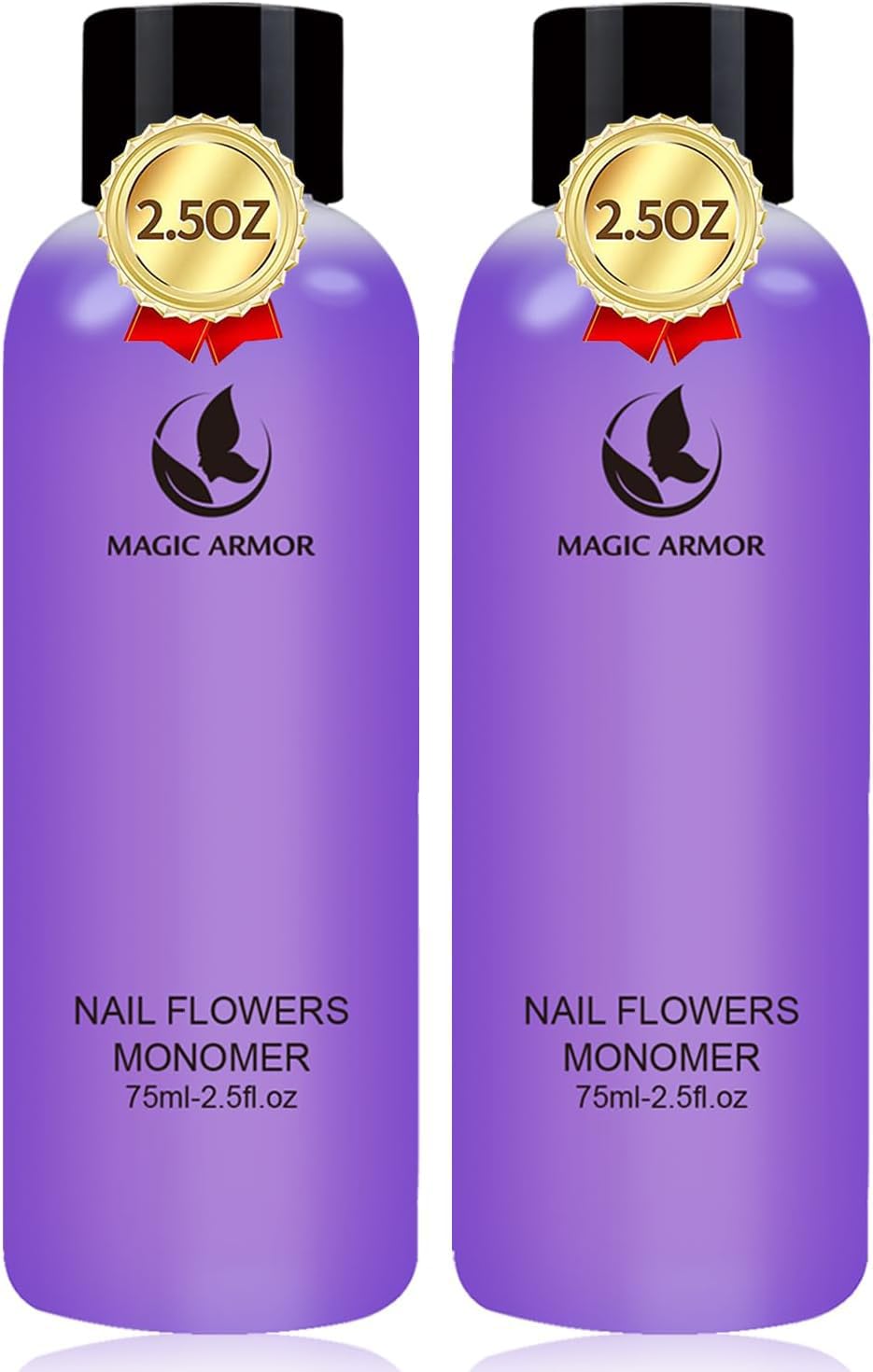 MAGIC ARMOR Acrylic Liquid 2 x 75 ml, Acrylic Liquid for Nails, Acrylic Liquid, Low Odour, Professional Acrylic Liquid for DIY Extension of Acrylic Nails, Starter Kit for Acrylic Nails for Beginners